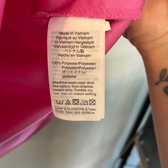 J.Crew Pink Ruffle-Front Satin Crepe Top XS | Elegant Feminine Blouse - Picture 3 of 4